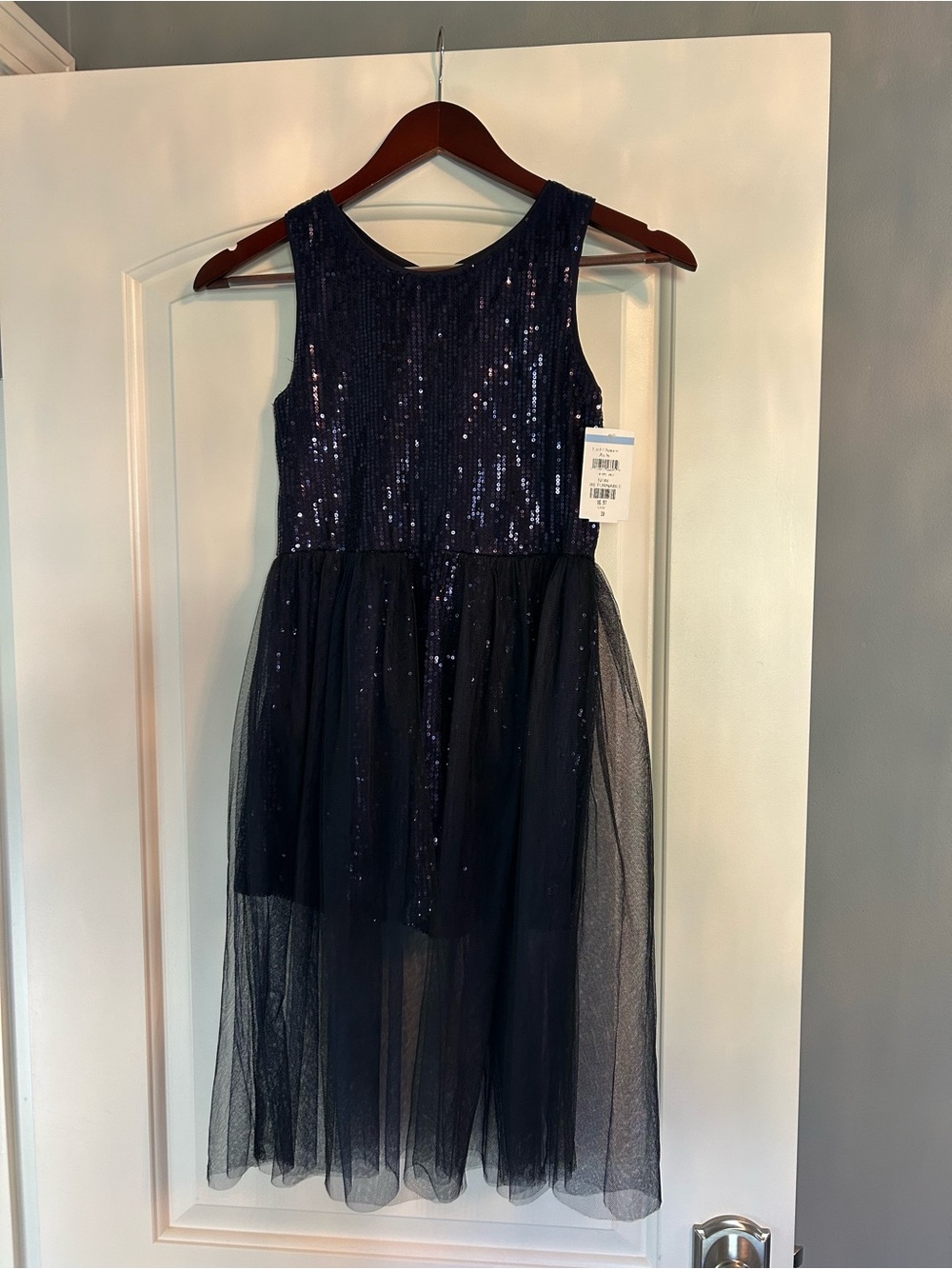 Girls Navy Sequin Tulle Dress - truly me by SaraSara